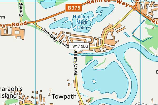 TW17 9LG map - OS VectorMap District (Ordnance Survey)