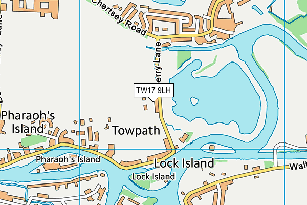 TW17 9LH map - OS VectorMap District (Ordnance Survey)