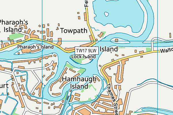 TW17 9LW map - OS VectorMap District (Ordnance Survey)