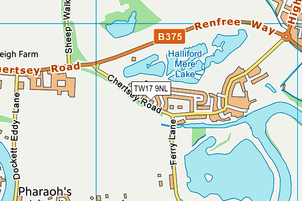 TW17 9NL map - OS VectorMap District (Ordnance Survey)
