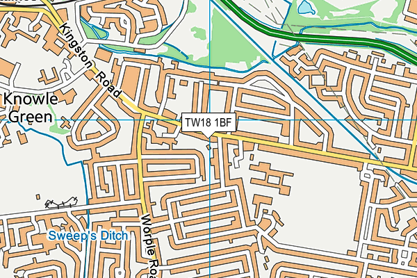 TW18 1BF map - OS VectorMap District (Ordnance Survey)