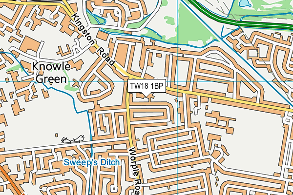 TW18 1BP map - OS VectorMap District (Ordnance Survey)