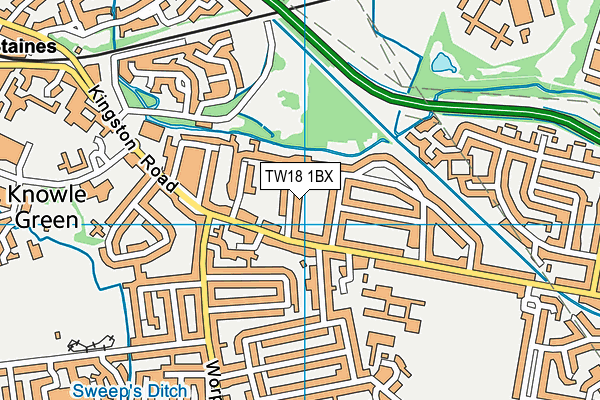 TW18 1BX map - OS VectorMap District (Ordnance Survey)