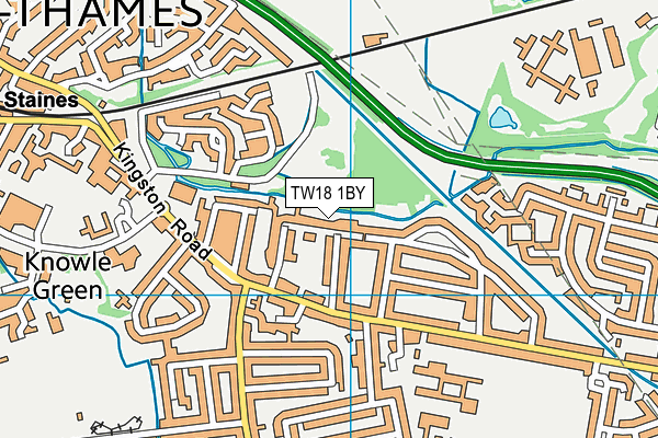TW18 1BY map - OS VectorMap District (Ordnance Survey)