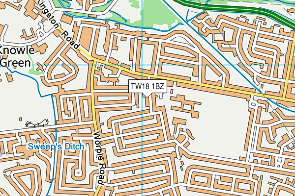 TW18 1BZ map - OS VectorMap District (Ordnance Survey)