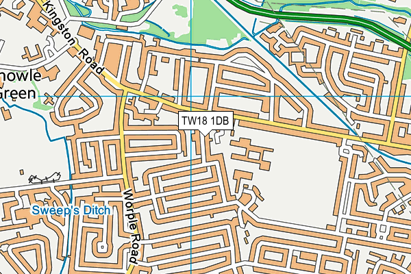 TW18 1DB map - OS VectorMap District (Ordnance Survey)