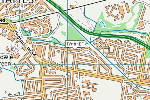 TW18 1DF map - OS VectorMap District (Ordnance Survey)