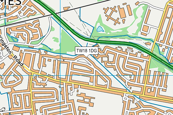 TW18 1DG map - OS VectorMap District (Ordnance Survey)