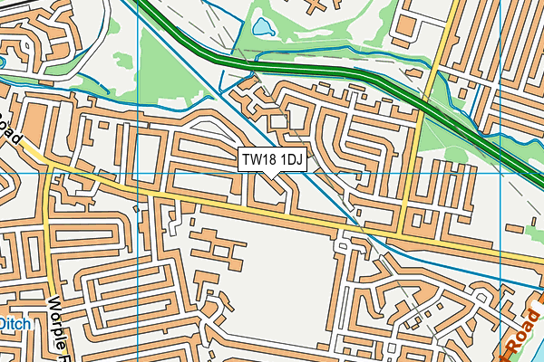 TW18 1DJ map - OS VectorMap District (Ordnance Survey)