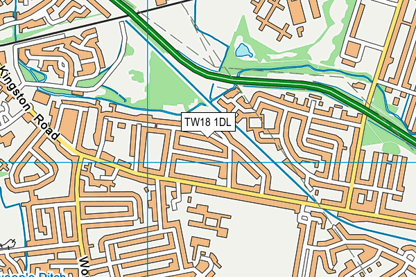 TW18 1DL map - OS VectorMap District (Ordnance Survey)