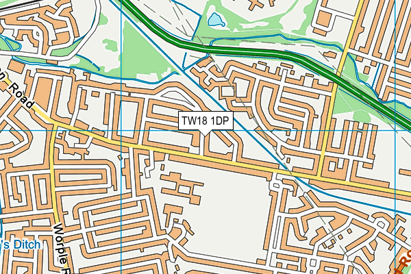 TW18 1DP map - OS VectorMap District (Ordnance Survey)