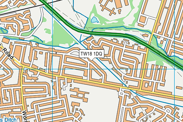 TW18 1DQ map - OS VectorMap District (Ordnance Survey)