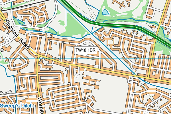 TW18 1DR map - OS VectorMap District (Ordnance Survey)