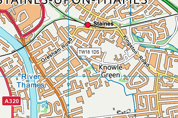 TW18 1DS map - OS VectorMap District (Ordnance Survey)