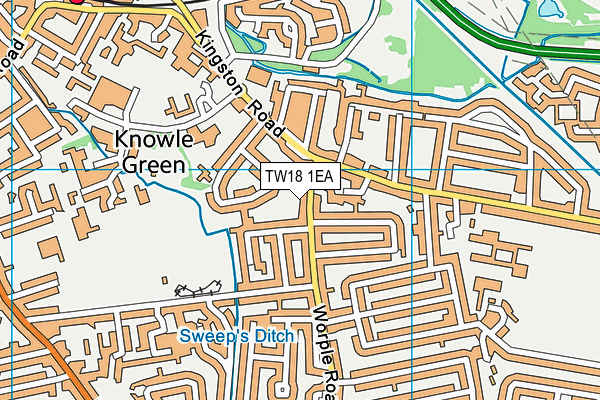 TW18 1EA map - OS VectorMap District (Ordnance Survey)