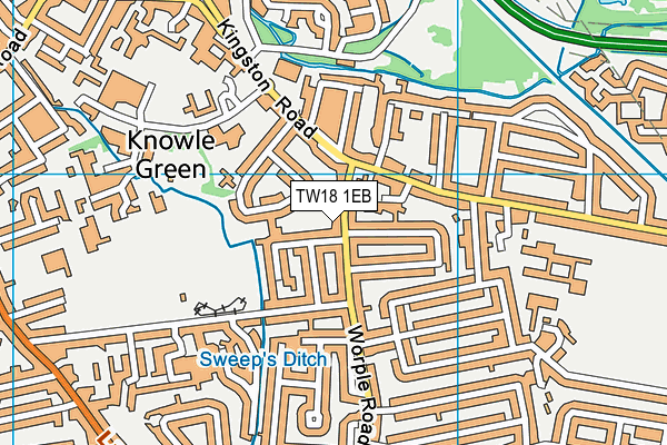 TW18 1EB map - OS VectorMap District (Ordnance Survey)