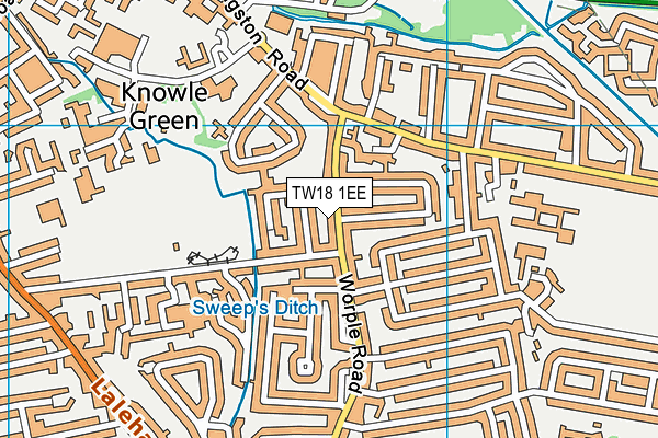 TW18 1EE map - OS VectorMap District (Ordnance Survey)