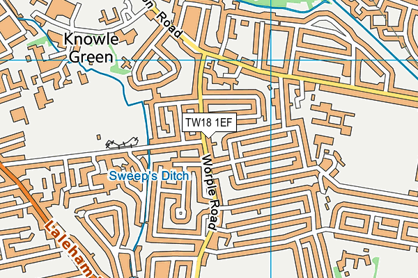 TW18 1EF map - OS VectorMap District (Ordnance Survey)