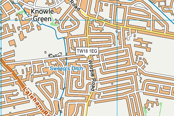 TW18 1EG map - OS VectorMap District (Ordnance Survey)