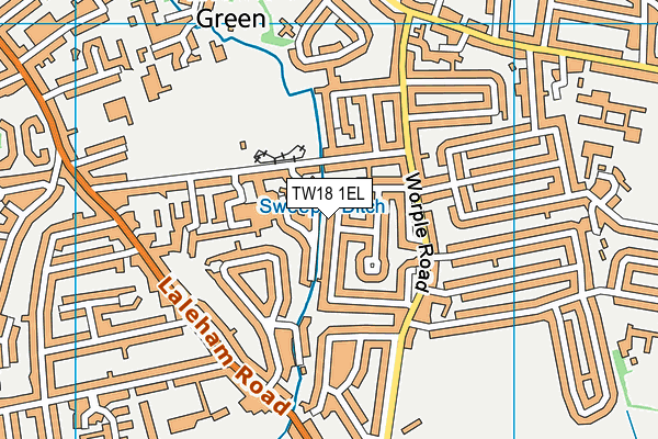 TW18 1EL map - OS VectorMap District (Ordnance Survey)