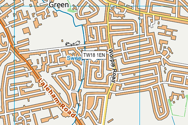 TW18 1EN map - OS VectorMap District (Ordnance Survey)