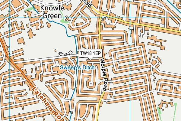 TW18 1EP map - OS VectorMap District (Ordnance Survey)