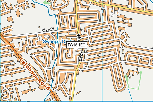 TW18 1EQ map - OS VectorMap District (Ordnance Survey)