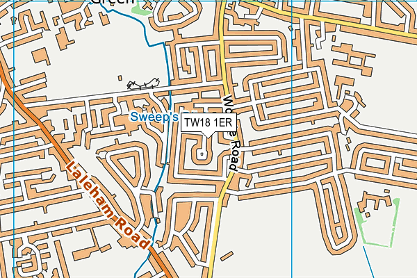 TW18 1ER map - OS VectorMap District (Ordnance Survey)