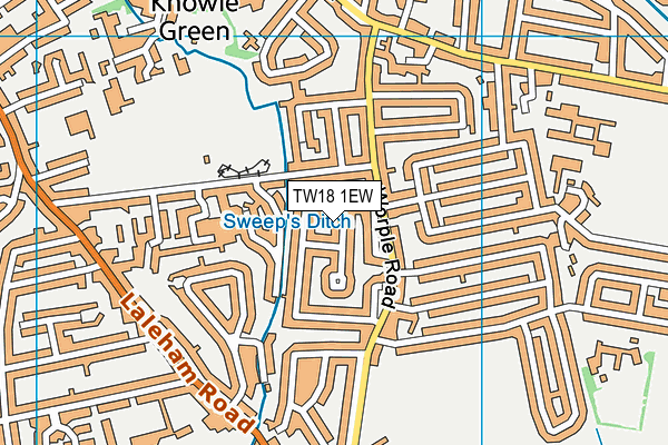 TW18 1EW map - OS VectorMap District (Ordnance Survey)