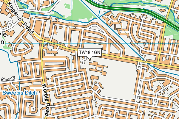 TW18 1GN map - OS VectorMap District (Ordnance Survey)