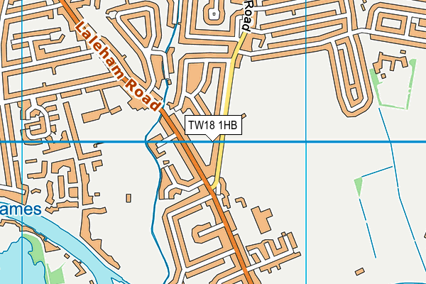 TW18 1HB map - OS VectorMap District (Ordnance Survey)