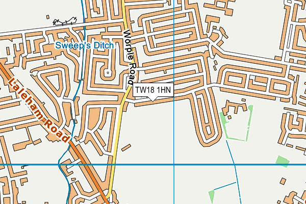 TW18 1HN map - OS VectorMap District (Ordnance Survey)