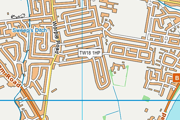 TW18 1HP map - OS VectorMap District (Ordnance Survey)