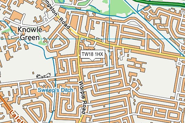 TW18 1HX map - OS VectorMap District (Ordnance Survey)