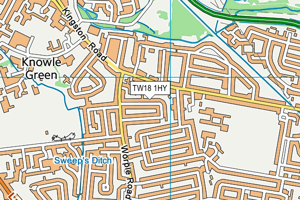TW18 1HY map - OS VectorMap District (Ordnance Survey)