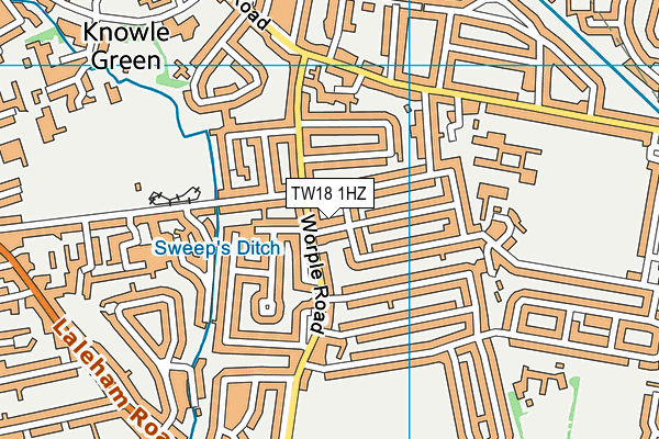 TW18 1HZ map - OS VectorMap District (Ordnance Survey)
