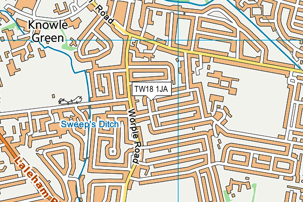 TW18 1JA map - OS VectorMap District (Ordnance Survey)