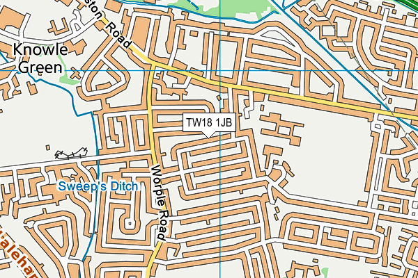 TW18 1JB map - OS VectorMap District (Ordnance Survey)