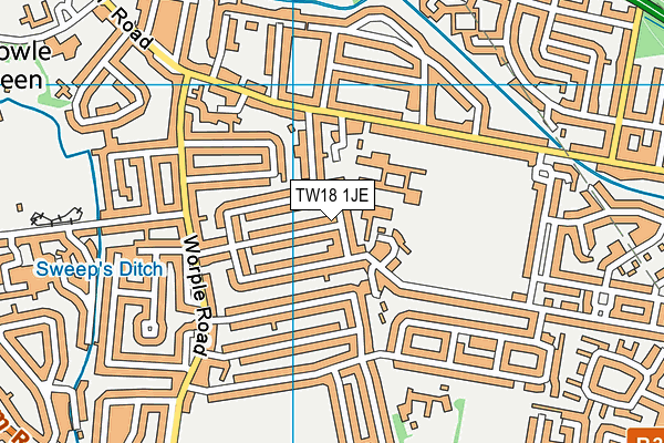 TW18 1JE map - OS VectorMap District (Ordnance Survey)