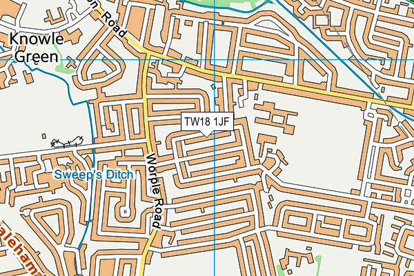 TW18 1JF map - OS VectorMap District (Ordnance Survey)