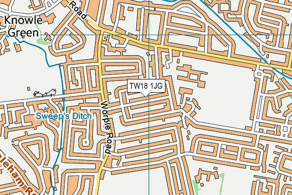 TW18 1JG map - OS VectorMap District (Ordnance Survey)
