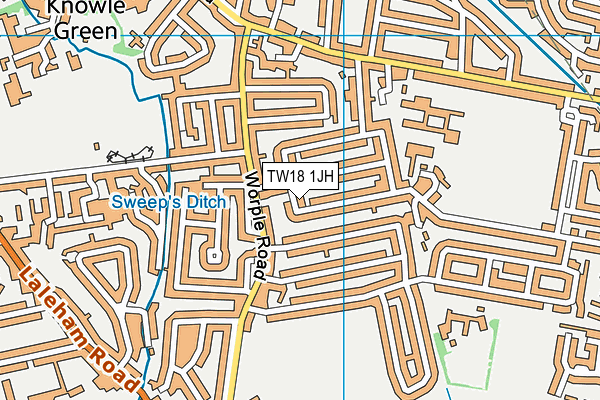 TW18 1JH map - OS VectorMap District (Ordnance Survey)