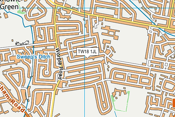TW18 1JL map - OS VectorMap District (Ordnance Survey)