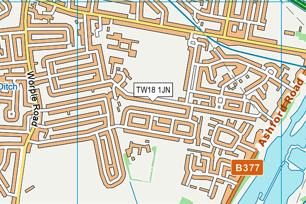 TW18 1JN map - OS VectorMap District (Ordnance Survey)