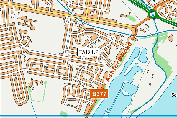 TW18 1JP map - OS VectorMap District (Ordnance Survey)