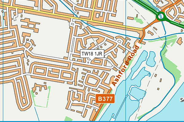 TW18 1JR map - OS VectorMap District (Ordnance Survey)