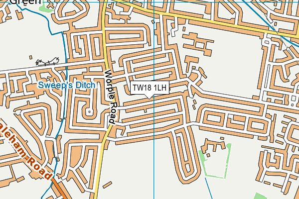 TW18 1LH map - OS VectorMap District (Ordnance Survey)