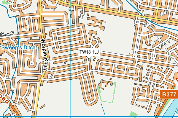 TW18 1LJ map - OS VectorMap District (Ordnance Survey)