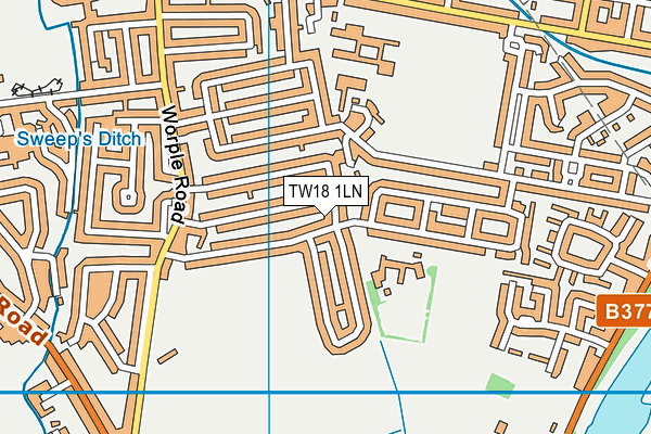 TW18 1LN map - OS VectorMap District (Ordnance Survey)