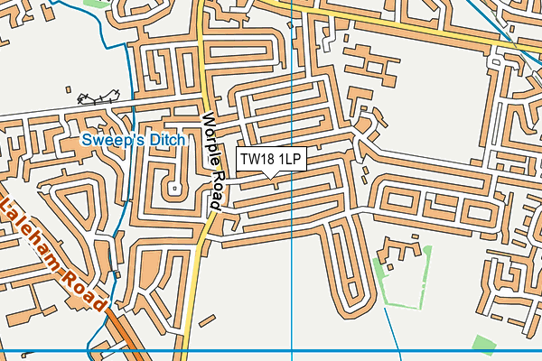 TW18 1LP map - OS VectorMap District (Ordnance Survey)